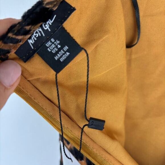 NWT Nasty Gal Leopard Lined Sheer Skirt Size 4 boho, funky, punk, minimalist - Picture 7 of 8